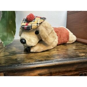 1950s Jee Bee Stuffed‎ Animal Dog With Golfer Hat And Pipe EUC